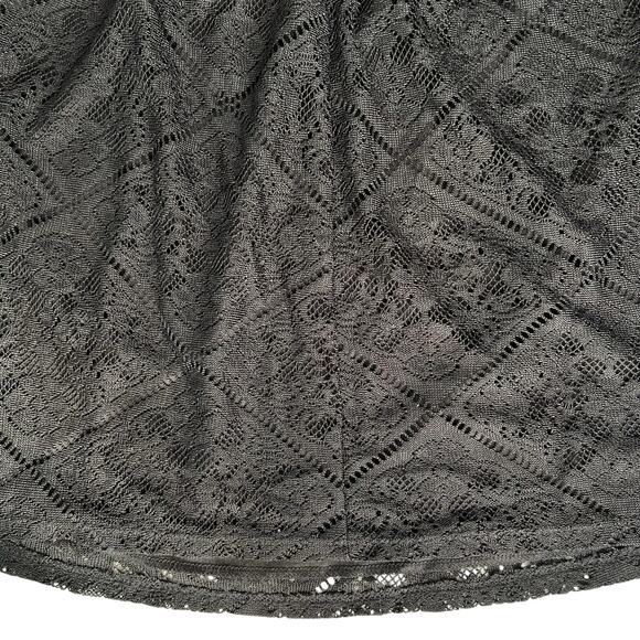 Charlotte Russe Off Shoulder Top Women's Small Black Lace Prairie Whimsygoth SEE - Picture 6 of 8